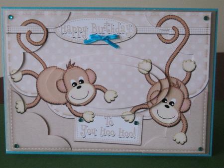 A5 Chunky Monkey Scallop Corners and Pyramage by Tracey Hutsby