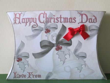 Happy Christmas Dad Pillow Box by Tracey Hutsby