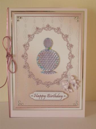Perfume Bottle on Lace by Tracey Hutsby