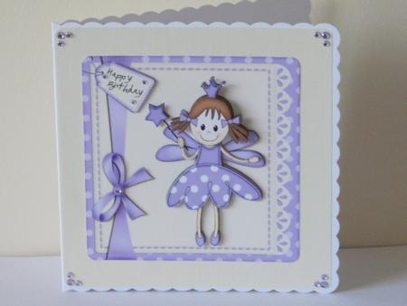 Fairy Twinkletoes and Lace Quick Card N 3D Decoupage by Tracey Hutsby