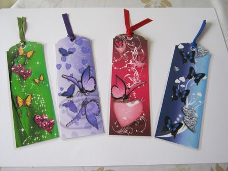 Butterflies and Hearts Bookmarks by Tracey Hutsby