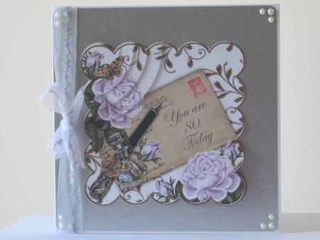 Lilac Roses 80 Today Ink Saver 6in Duo Corner Stacker by Tracey Hutsby