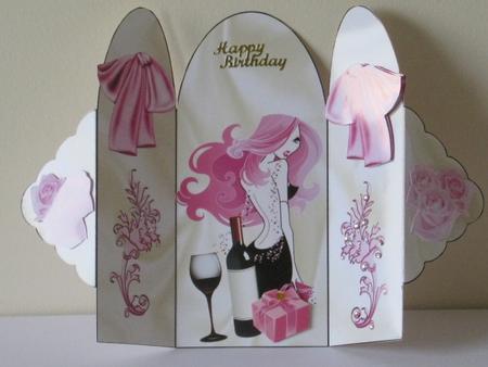 Disco Diva, in a Black Dress, Trifold by Tracey Hutsby