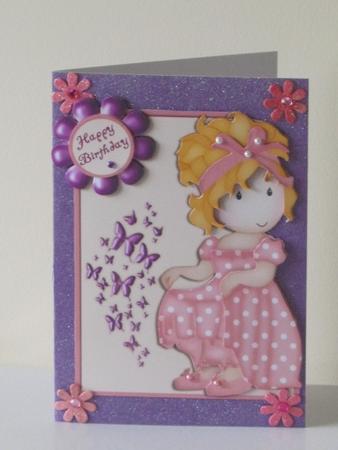 Little Sweetie Over the Edge Card Front by Tracey Hutsby