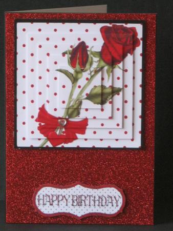 Red Polka Dots and Roses Pyramid Topper by Tracey Hutsby