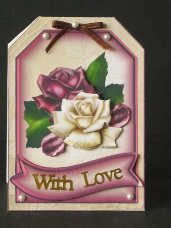 Antique Rose Tag Card by Tracey Hutsby