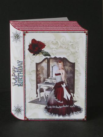 Pretty Lady with Dresser in Ornate Frame Folded Book by Tracey Hutsby