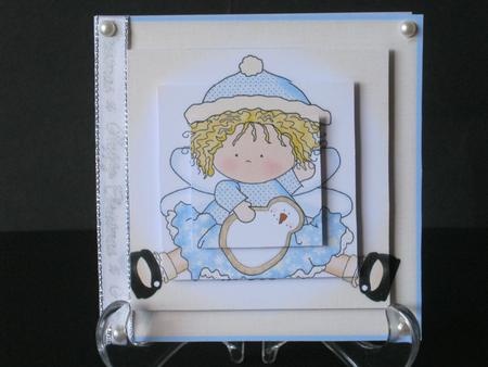 Sweet Snow Angel 4x4 Quick Card by Tracey Hutsby