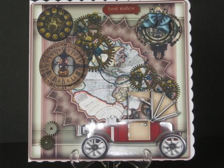Male Card Vintage Car Steampunk by Tracey Hutsby