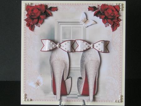 The Ivory and Red Soled Paper Bow Shoes by Tracey Hutsby
