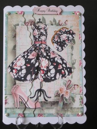 Black Floral Dress Ensemble - Wavy Edged Side Stacker by Tracey Hutsby