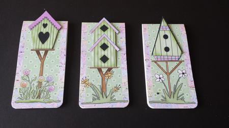 Birdhouses and Butterflies Magnetic Bookmarks by Tracey Hutsby