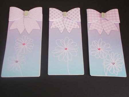 Flower and Bow Magnetic Bookmarks - Apricot and Purple by Tracey Hutsby