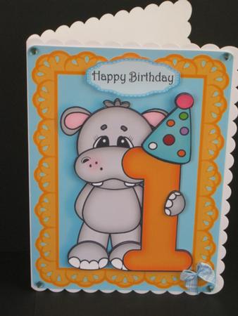 1st Birthday Hippo by Tracey Hutsby