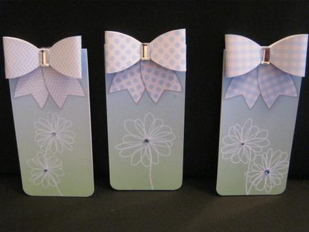Flower and Bow Magnetic Bookmarks - Blue and Green by Tracey Hutsby