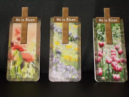 Easter Meadow Cross Magnetic Bookmarks by Tracey Hutsby