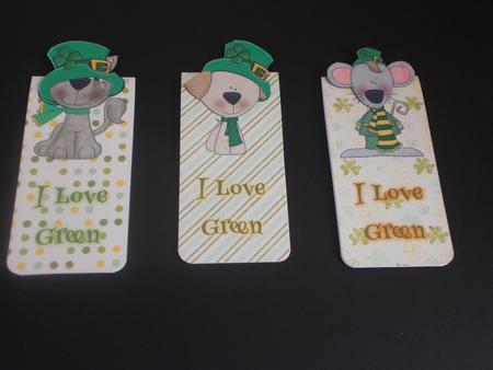 St Patrick's Day Animal Magnetic Bookmarks by Tracey Hutsby
