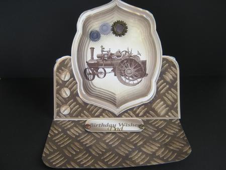 Vintage Traction Engine Pyramid Card Mini Kit by Tracey Hutsby