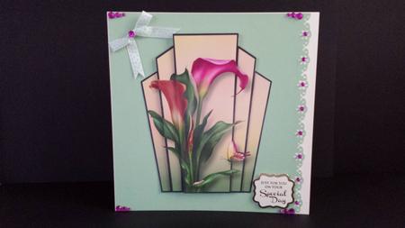 Art Deco Stacker Topper - Hot Calla Lilies by Tracey Hutsby