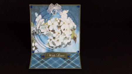 Wild Roses Mini Easel Card by Tracey Hutsby