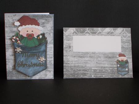 Gift Card 2 & Envelope with Decoupage by Tracey Hutsby
