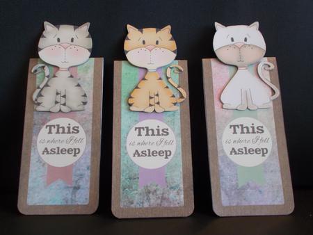 Cute Kitty Cat Magnetic Bookmarks by Tracey Hutsby