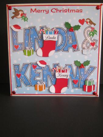 8x8 Christmas Names Linda & Kenny by Tracey Hutsby
