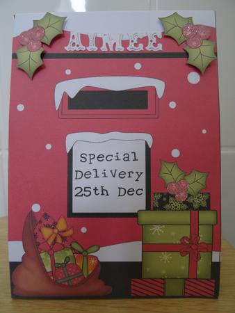 3D Christmas Postbox Gift Bag Mini Kit by Tracey Minter