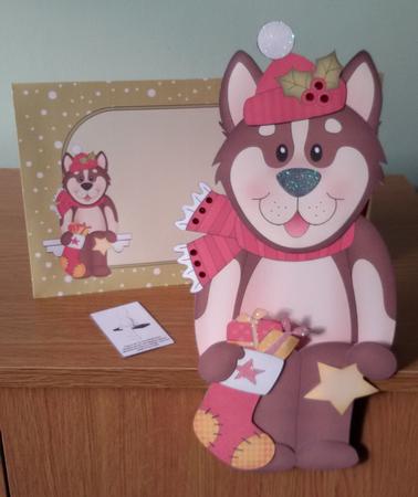 3D on the Shelf Card Kit - Little Christmas Husky Dog Featured Gallery Photo