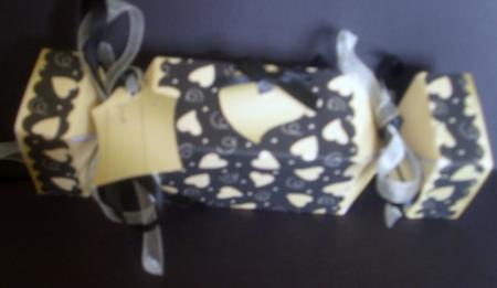 Gold Hearts Cracker Shaped Treat or Favour Box by Tracey Richardson