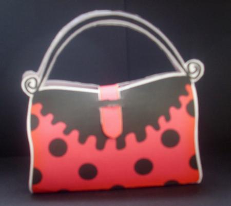 Dotty Dots Handbag Shaped Treat or Favour Box Sheet 1 by Tracey Richardson