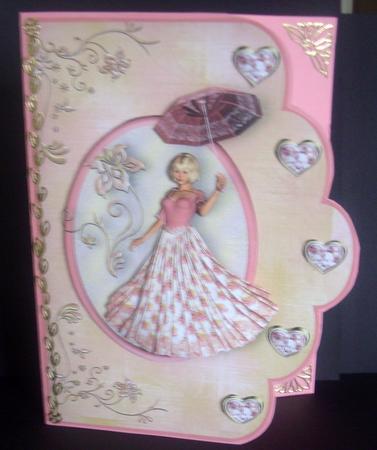 English Rose Scallop Edged Card Front by Tracey Richardson