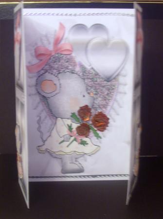Little Grey Mouse with Roses, Gatefold by Tracey Richardson