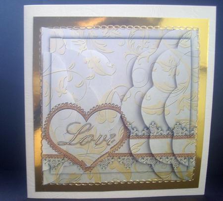 Gold Lace Love 5in Side by Side Round Scallop Stacker by Tracey Richardson