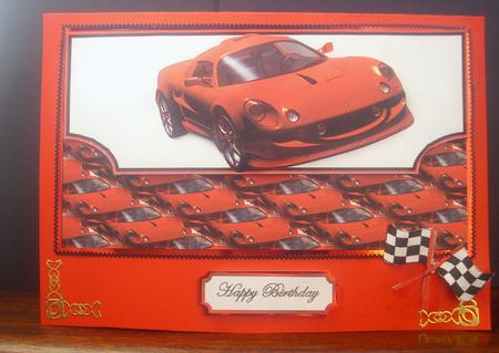 Red Sports Card Envelope Card by Tracey Richardson
