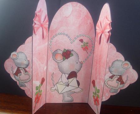 Little Valentine Mouse, Tri Fold by Tracey Richardson