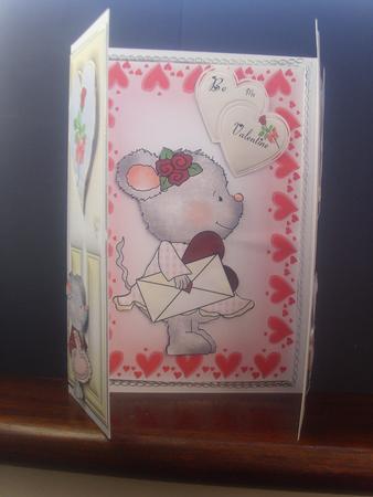 Little Valentine Mouse with Rose, Gatefold by Tracey Richardson