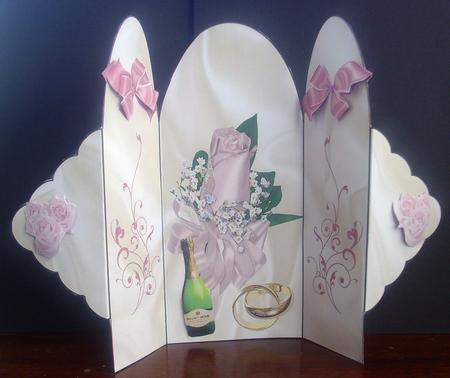 Pink Rose & Champagne,trifold by Tracey Richardson