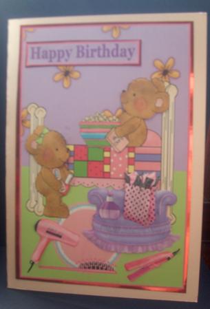 Girly Time Decoupage Topper by Tracey Richardson