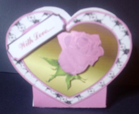 Pink Rose Heart Basket by Tracey Richardson