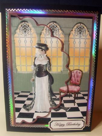 Lady Visitor on an Envelope Card by Tracey Richardson