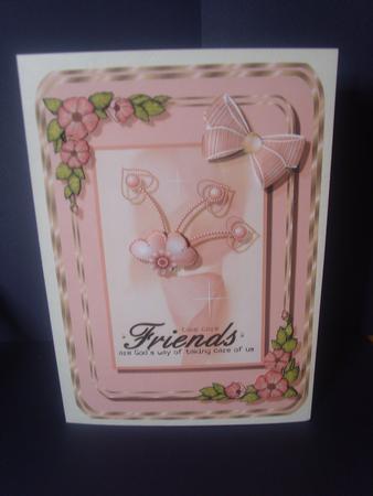 Friends Card Front in Pink by Tracey Richardson