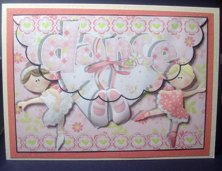 Cute Twinkle Toes Ballerina Scallop Envelope Card by Tracey Richardson