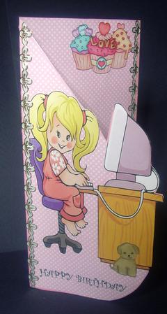 Just Surfin the Web-teardrop Card by Tracey Richardson