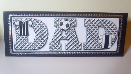 Footballl Mad Dad Large Dl Card Front with Decoupage by Tracey Richardson
