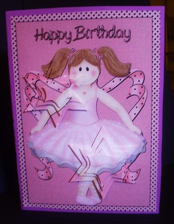 Happy Birthday Ballerina Pyramid Sheet by Tracey Richardson