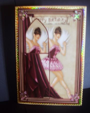 Feather Ballerina Bookmark Keepsake Card by Tracey Richardson