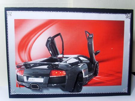 Black Lamborghini Decoupage by Tracey Richardson