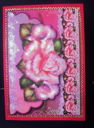 Roses and Lace Envelope Card with Decoupage by Tracey Richardson