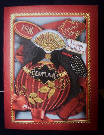 Burlesque Perfume 18th Birthday 7x5in Scallop Bottom Stacker by Tracey Richardson